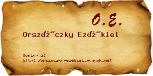Orszáczky Ezékiel névjegykártya